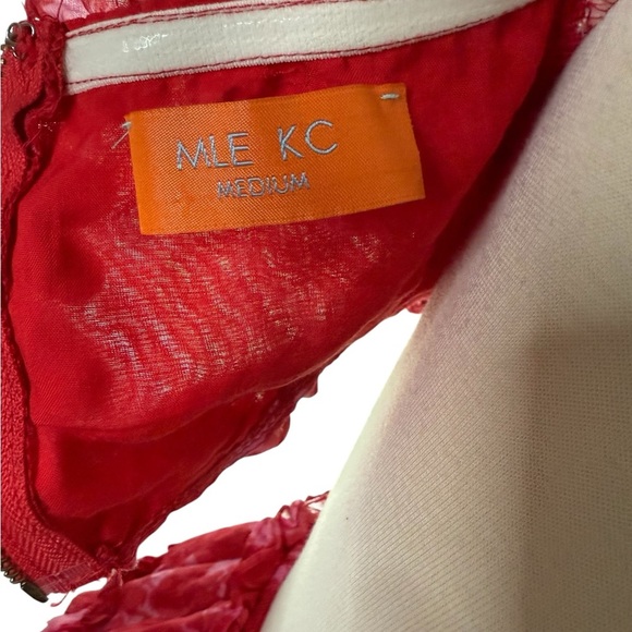 MLE KC Floral Sexy Summer Elegant Red & Pink Mini Dress Size Medium - Picture 4 of 7